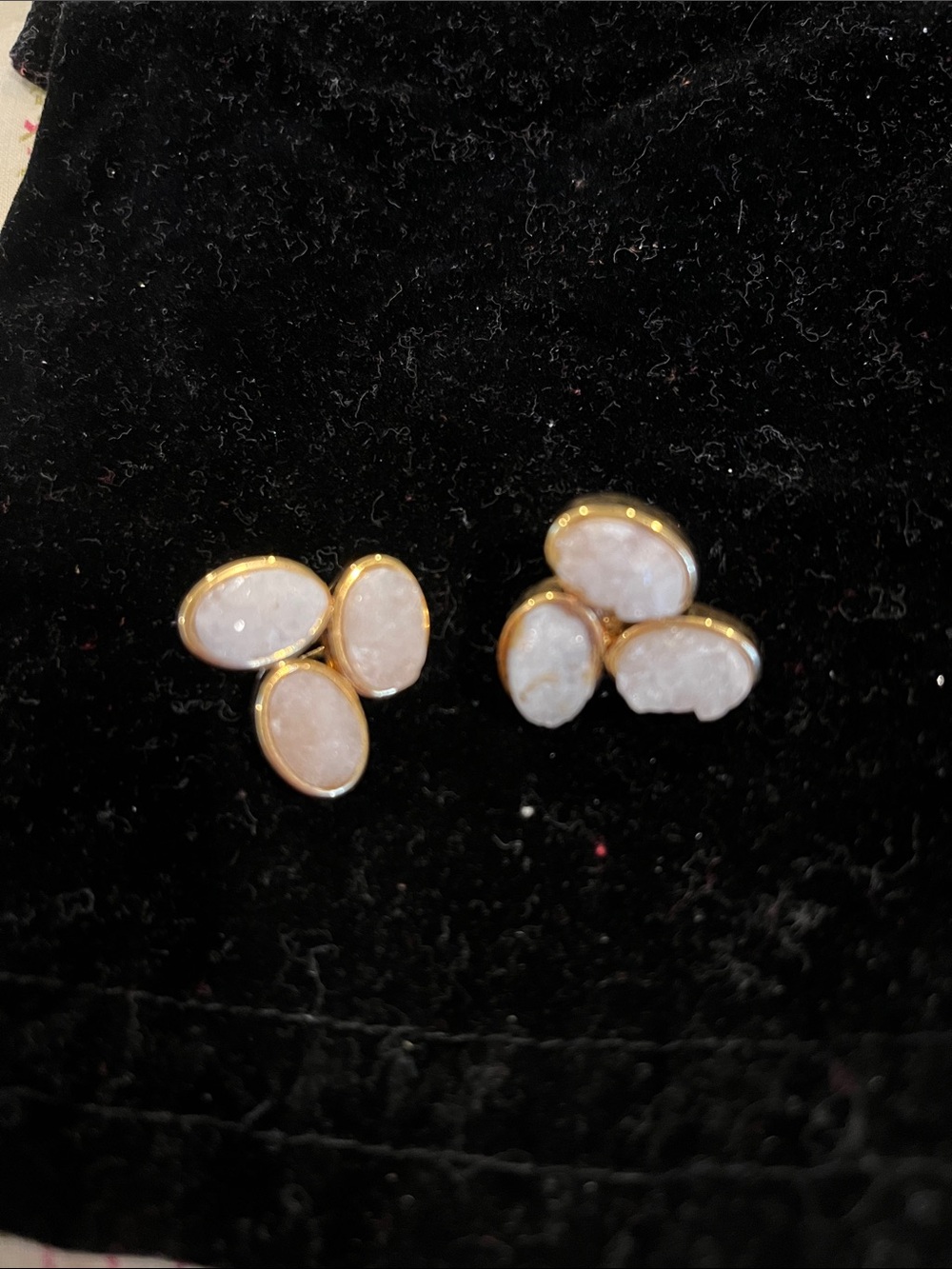 Kara Gold-Plated White Rose Quartz Cluster Stud Earrings - Women Jewelry